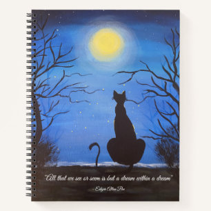 Edgar Allan Poe inspiriertes Katzenheft Notizbuch