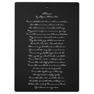 Edgar Allan Poe-Klemmbrett-Zitat u. alleingedicht Klemmbrett