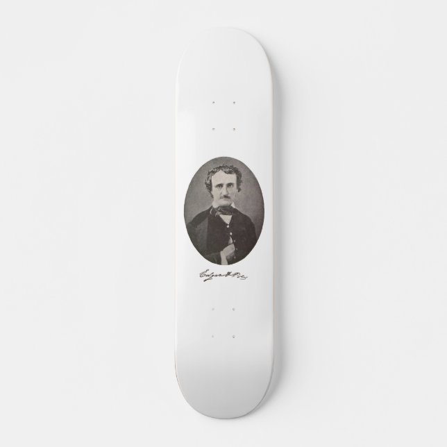 Edgar Allan Poe mit Signature Skateboard (Vorne)