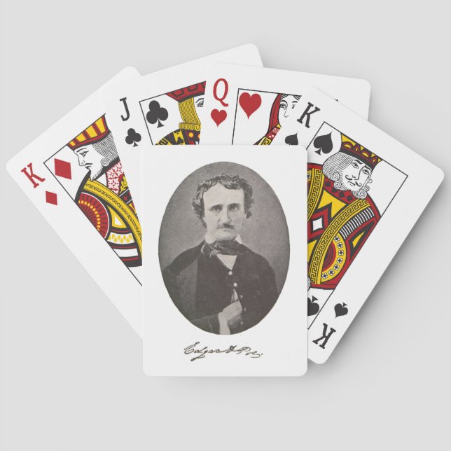 Edgar Allan Poe mit Signature Spielkarten (Rückseite)