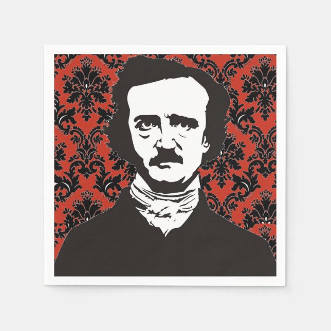Edgar Allan Poe Paper Napkin Serviette (Vorderseite)