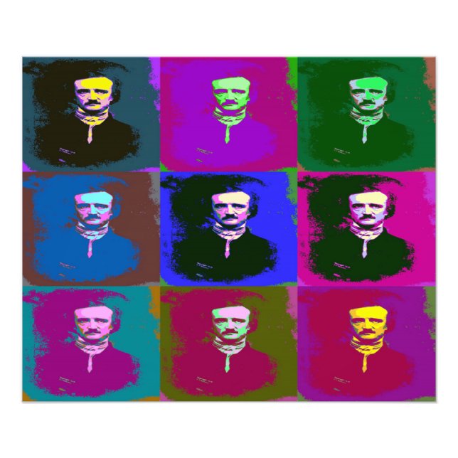 Edgar Allan Poe Pop Art Fotodruck (Vorne)