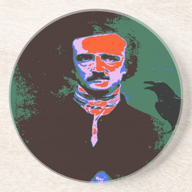 Edgar Allan Poe Pop Art Getränkeuntersetzer (Vorne)
