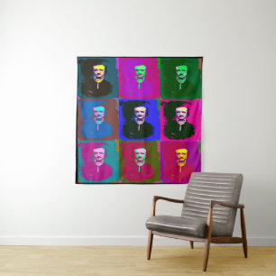 Edgar Allan Poe Pop Art Wandteppich