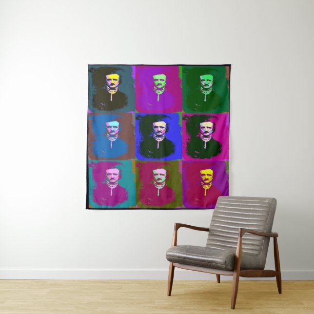 Edgar Allan Poe Pop Kunstgalerie Wandteppich (Beispiel)