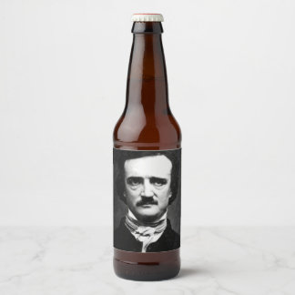 Edgar Allan Poe Portrait Bierflaschenetikett