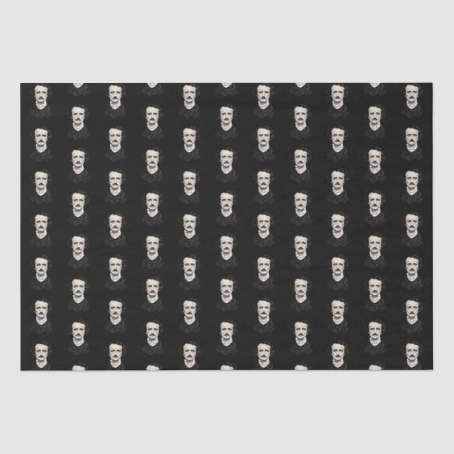 Edgar Allan Poe Portrait Black Seidenpapier (Vorderseite)