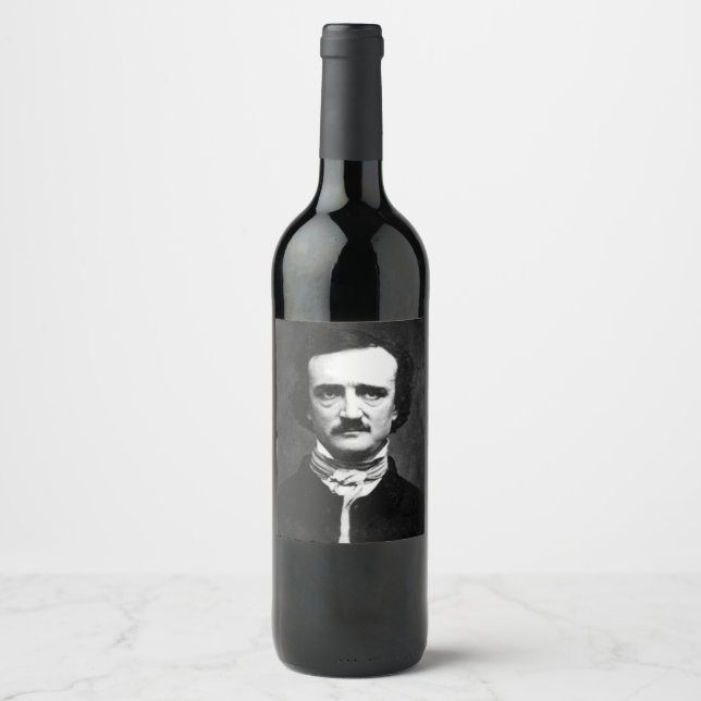 Edgar Allan Poe Portrait Weinetikett (Vorderseite)