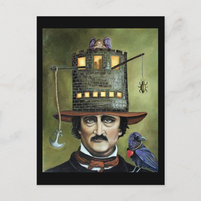 Edgar Allan Poe Postkarte (Vorderseite)