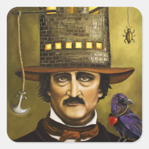 Edgar Allan Poe Quadratischer Aufkleber