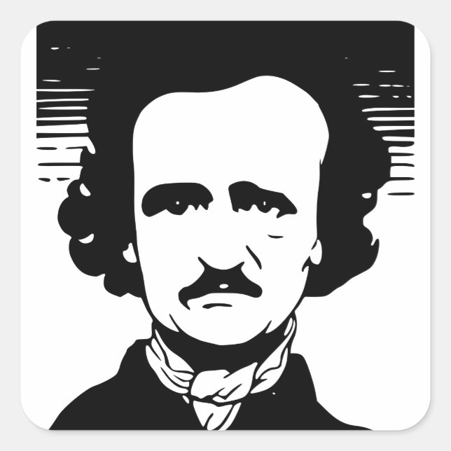 Edgar Allan Poe Quadratischer Aufkleber (Vorderseite)