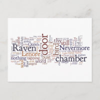 Edgar Allan Poe Raven mots carte postale