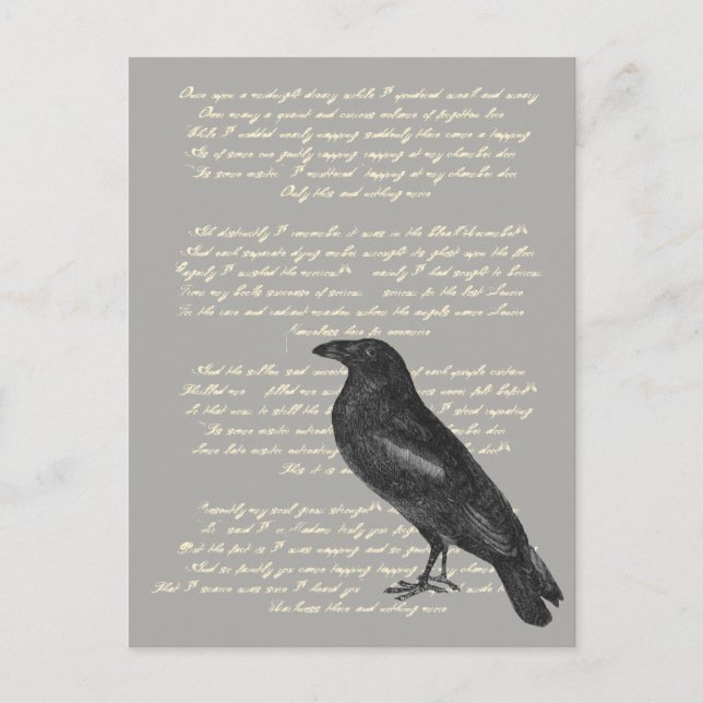 Edgar Allan Poe "Raven" Postkarte (Vorderseite)