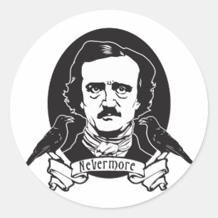 Edgar Allan Poe Runder Aufkleber