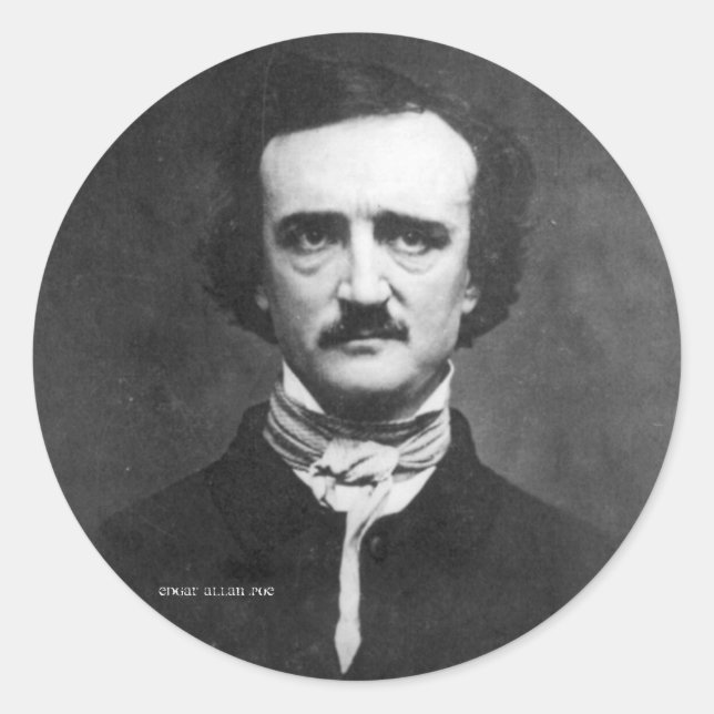 Edgar Allan Poe Runder Aufkleber (Vorderseite)