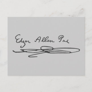 Edgar Allan Poe Signature Postkarte