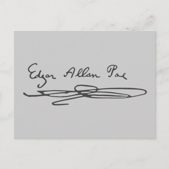 Edgar Allan Poe Signature Postkarte (Vorderseite)