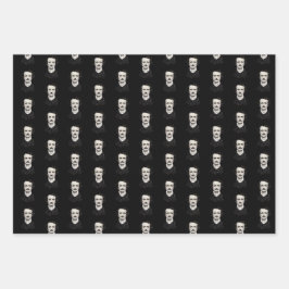 Edgar Allan Poe, Signature, Raven und Portrait Geschenkpapier Set