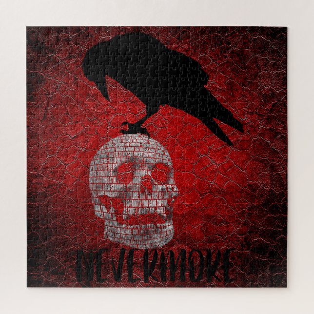 Edgar Allan Poe The Raven & Skull Nevermore (Vertikal)