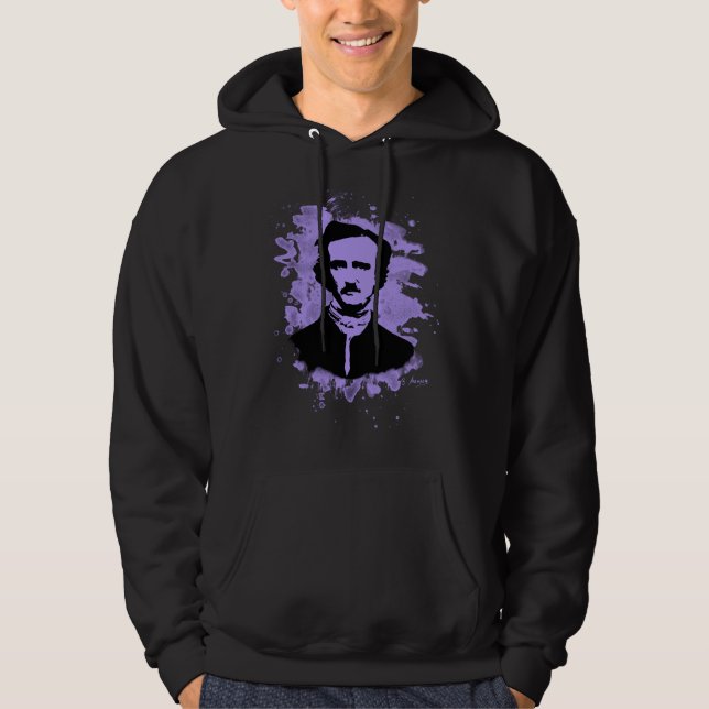 Edgar Allan Poe Tribute (violet) Hoodie (Vorderseite)