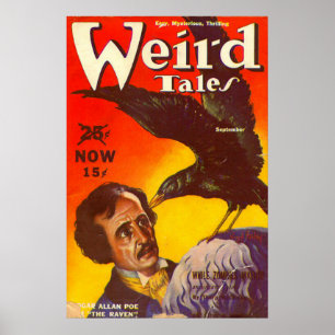 Edgar Allan Poe und Raven Pulp Magazincover Poster