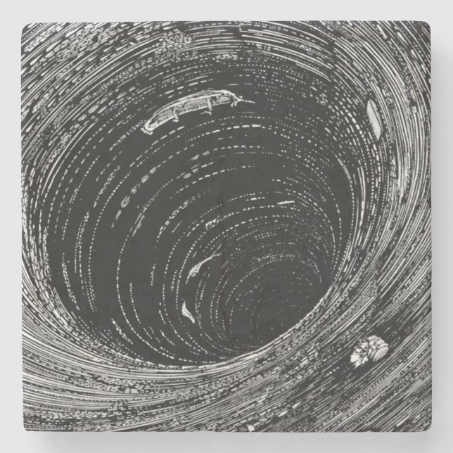 Edgar Allan Poes Abstieg in den Mahlstrom Steinuntersetzer (Vorderseite)