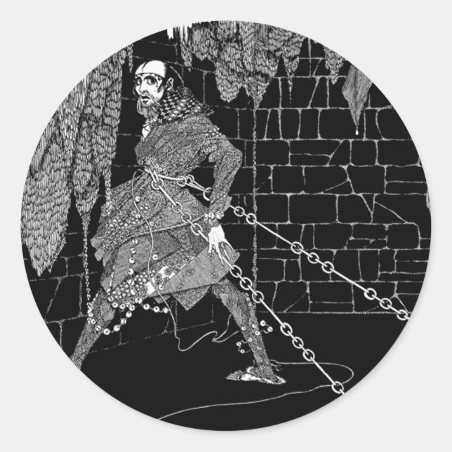 Edgar Allan Poe's Cask of Runder Aufkleber (Vorderseite)