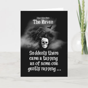 Edgar Allan Poes Der Rabe Gothic Halloween-Karte Karte
