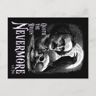 Edgar Allan Poes Rabe Nevermore Postkarte