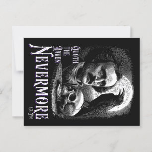 Edgar Allan Poes Raven Nevermore Postkarte