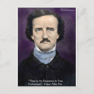 Edgar Allen Poe "Enthusiasm" Wisdom Zitat Geschenk Postkarte