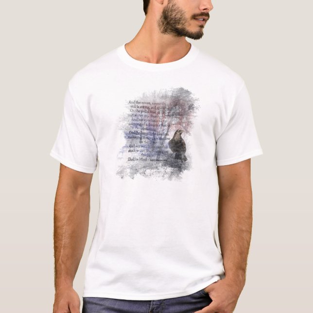 Edgar Allen Poe Gedicht Zitat von Raven T-Shirt (Vorderseite)