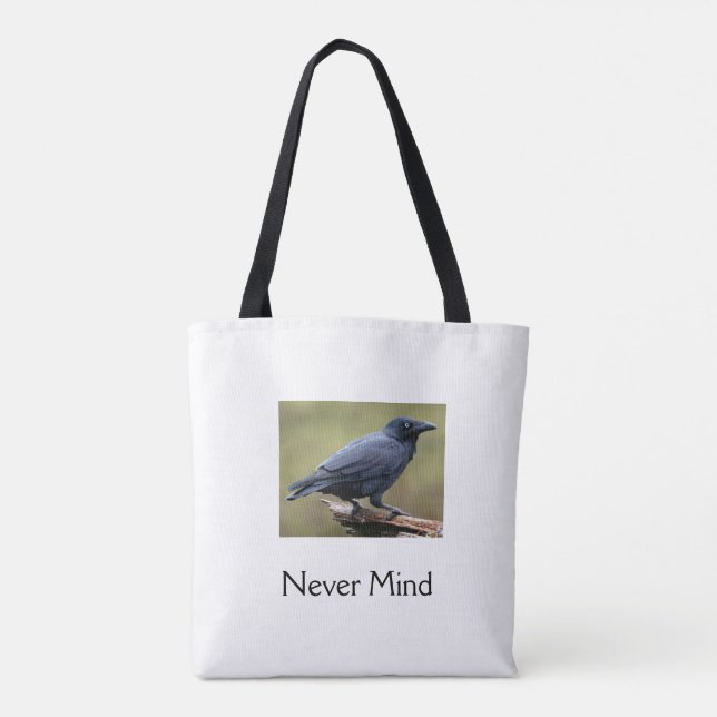 Edgar Allen Poe Raven Never Mind Tote Tasche (Rückseite)