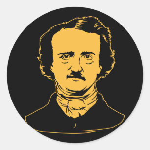 Edgar Allen Poe Raven Runder Aufkleber