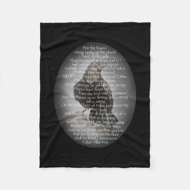 Edgar Allen Poe The Raven Gedicht Fleecedecke (Vorderseite)
