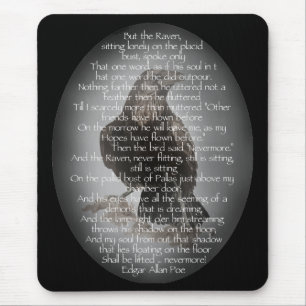 Edgar Allen Poe "The Raven" Halloween Gedicht Voge Mousepad
