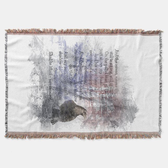 Edgar Allen Poe "The Raven" raven bird Halloween Decke (Vorderseite)