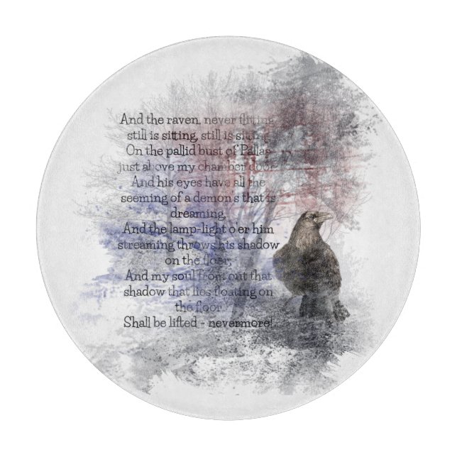 Edgar Allen Poe "The Raven" raven bird Halloween Schneidebrett (Vorderseite)
