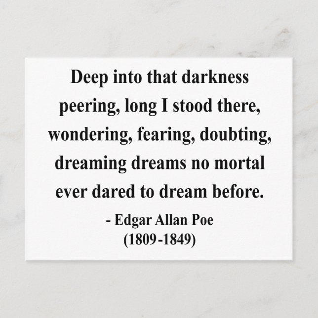 Edgar Allen Poe Zitat 8a Postkarte (Vorderseite)