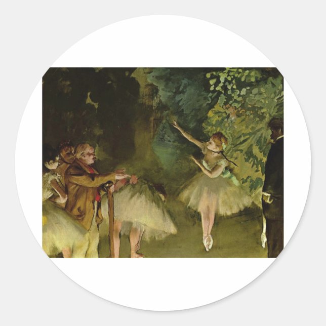 Edgar Degas - Ballet 1875 Dancer Dance girls tutu Runder Aufkleber (Vorderseite)