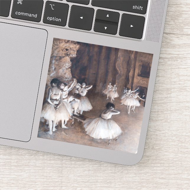 Edgar Degas - Ballett-Probe auf Bühne Aufkleber (Detail)