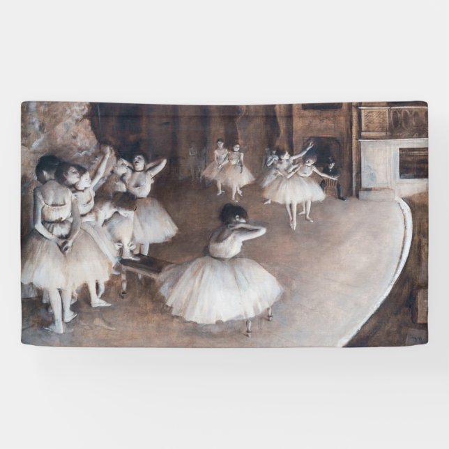 Edgar Degas - Ballett-Probe auf Bühne Banner (Horizontal)