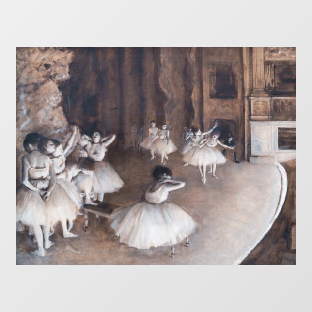 Edgar Degas - Ballett-Probe auf Bühne Fensteraufkleber (Blatt)