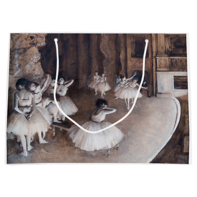 Edgar Degas - Ballett-Probe auf Bühne Große Geschenktüte (Vorderseite)