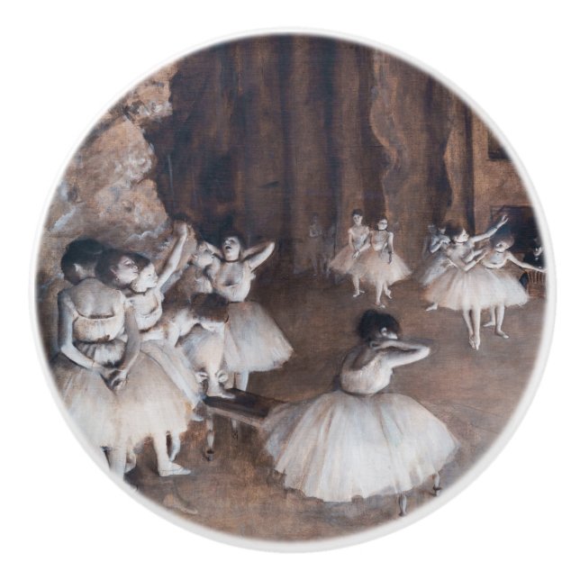 Edgar Degas - Ballett-Probe auf Bühne Keramikknauf (Vorderseite)