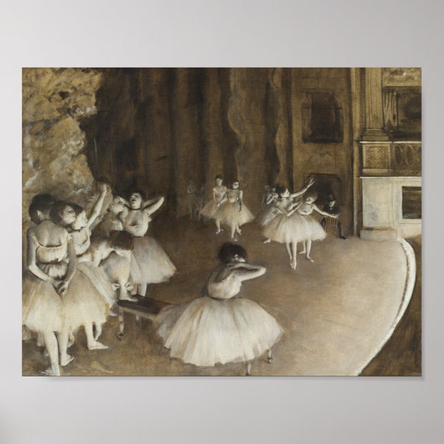 Edgar Degas - Ballett-Probe auf Bühne Poster (Vorne)