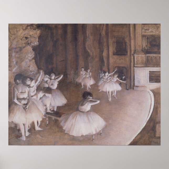 Edgar Degas | Ballett-Probe auf der Bühne, 1874 Poster (Vorne)