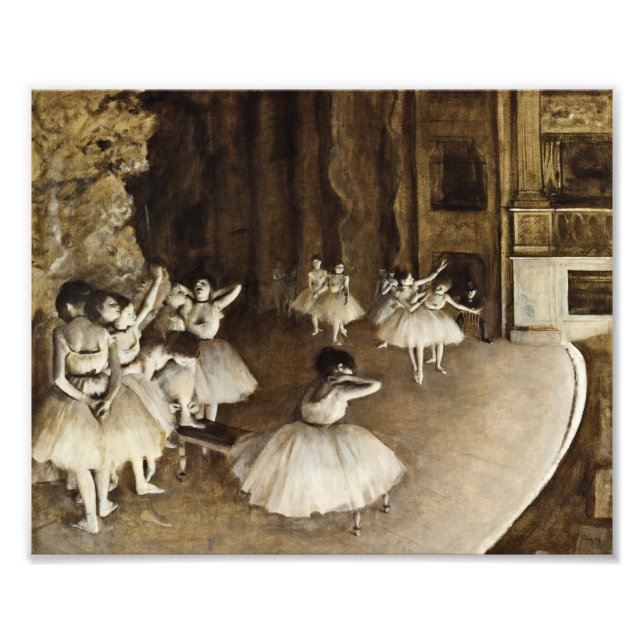 Edgar Degas - Ballett-Probe über Bühne Fotodruck (Vorne)