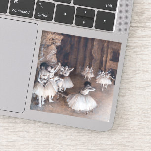 Edgar Degas - Ballettprobe auf der Bühne Aufkleber