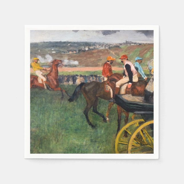 Edgar Degas - Bei den Rennen Serviette (Vorderseite)